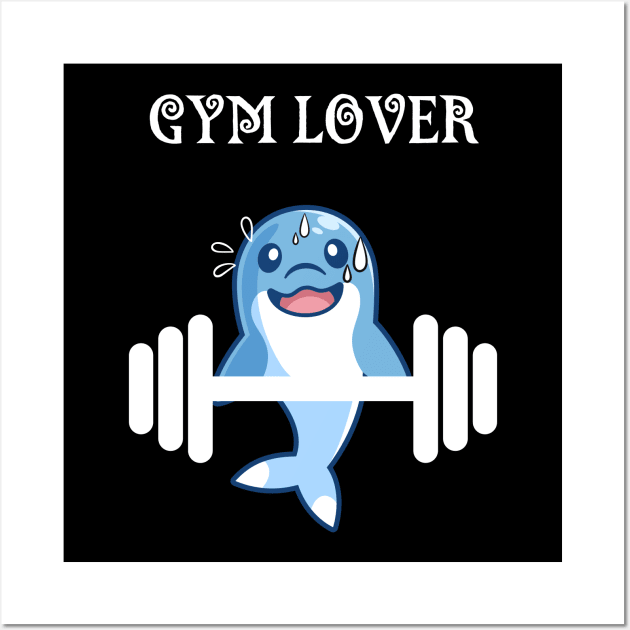 Dolphin Gym Lover Design Wall Art by mkhriesat